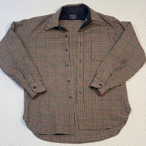 Pendleton Men's Checkered Shirt - Black and Burgundy and Tan